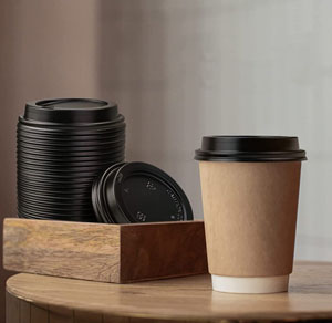 10/20oz Black - Sip Cup Lids - Compostable Lids - 100x Per Pack